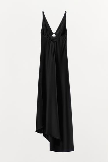 SATIN STRAPPY DRESS - Black by Zara - Image 3