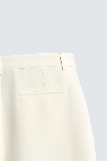 LOOSE-FITTING PLEATED BERMUDA SHORTS - Oyster-white by Zara - Image 9