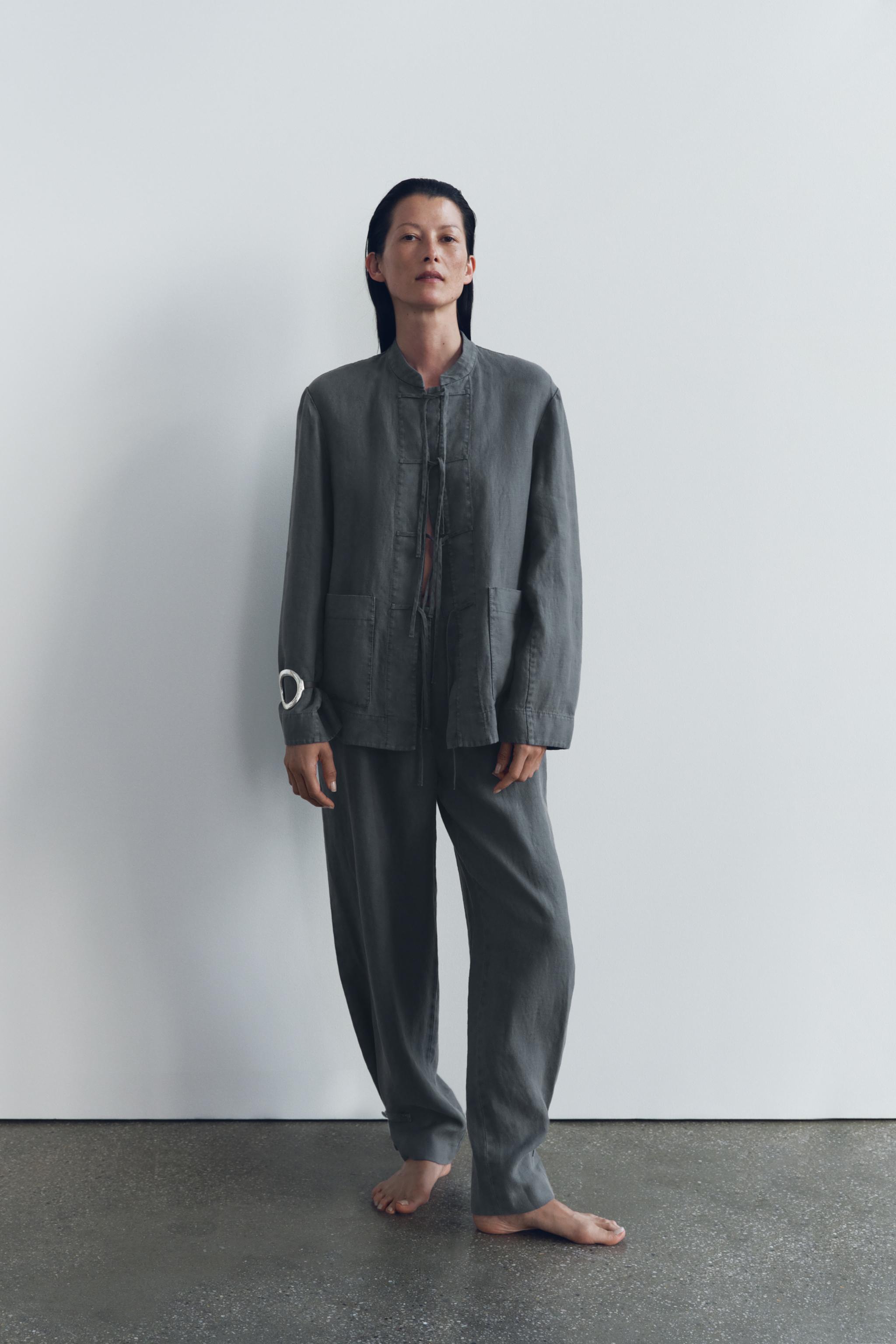 PANTALON LIN À PINCES ZW COLLECTION