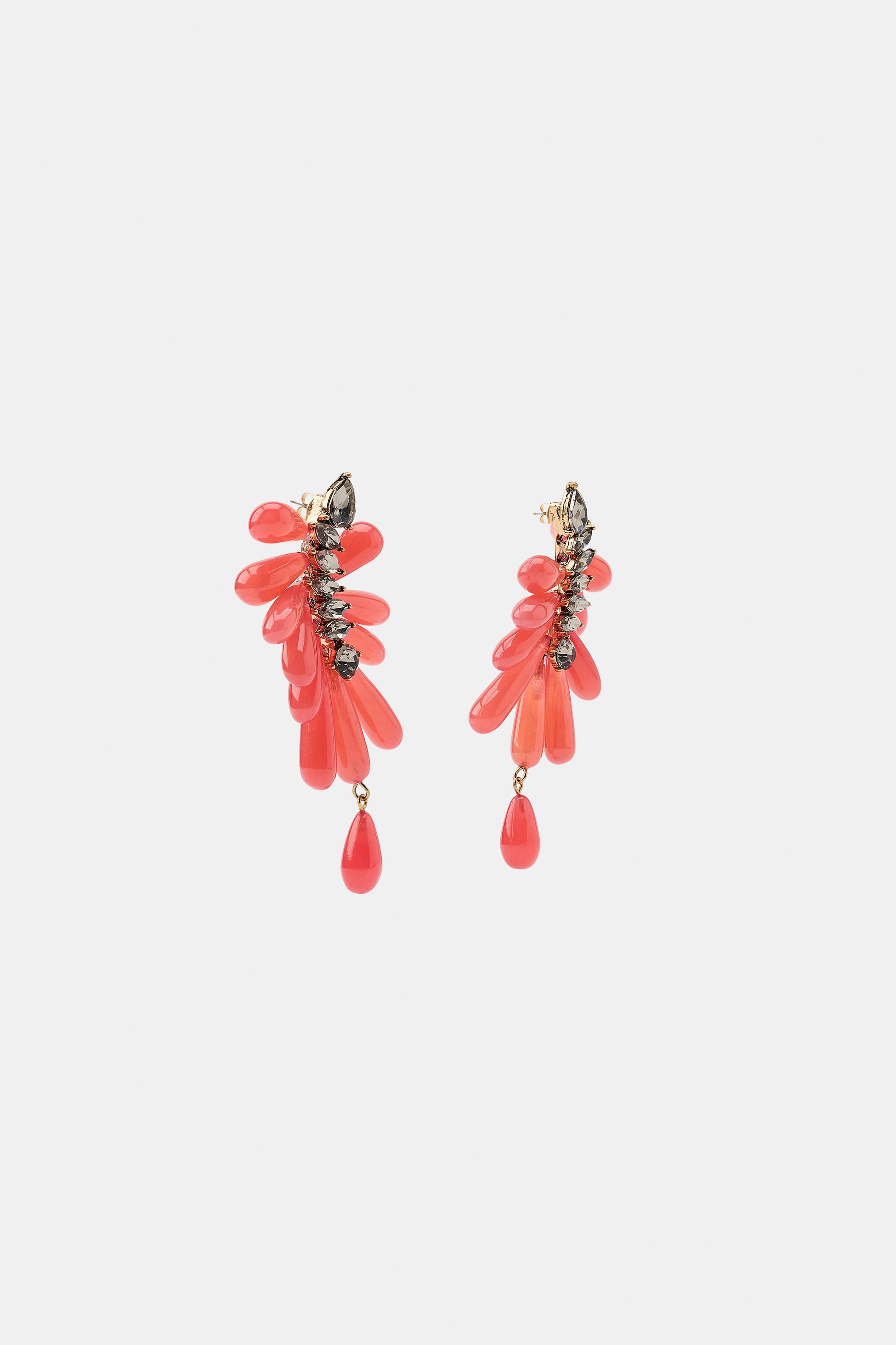 Zara TAŞLI VE REÇİNELİ KÜPE görsel 3