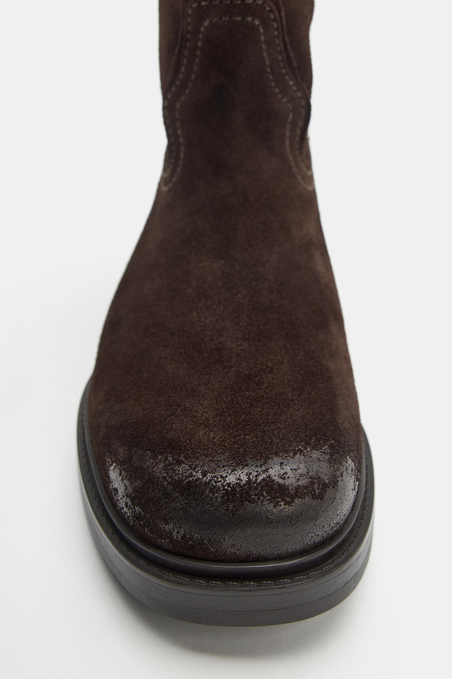 Женские ботинки Zara Suede Ankle, цвет: Коричневый — фото 9