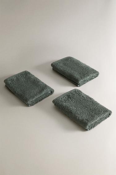 PACK OF COTTON HAND TOWELS (PACK OF 3) - Khaki by Zara - Image 3
