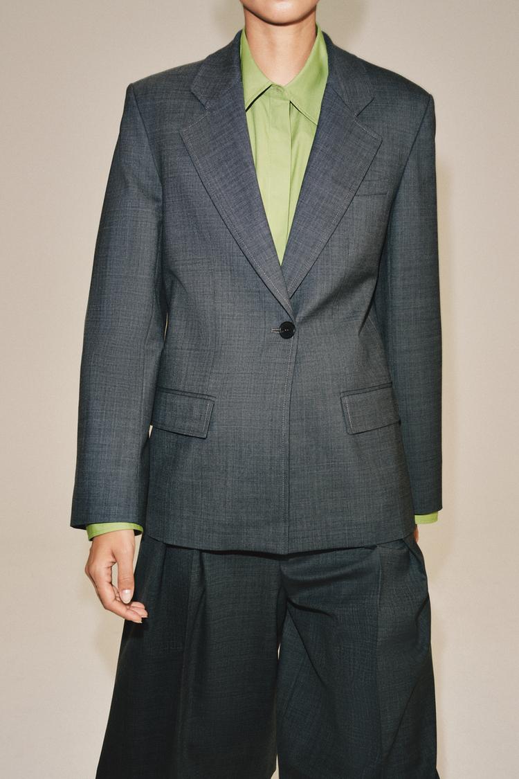 Blazer recto de mezcla de lana de la colección ZW 2
