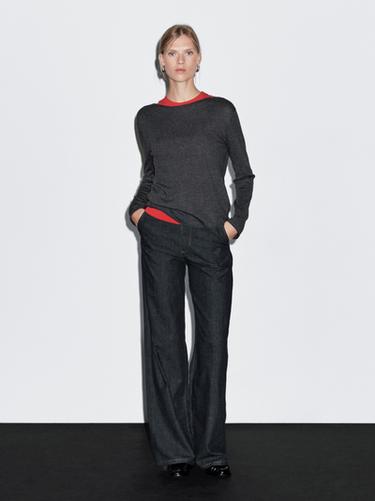 Zara Straight-leg high-waist jeans - Blue - Image 0