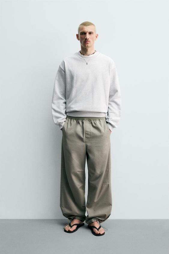 RELAXED FIT PARACHUTE TROUSERS - Light khaki by Zara - Image 0