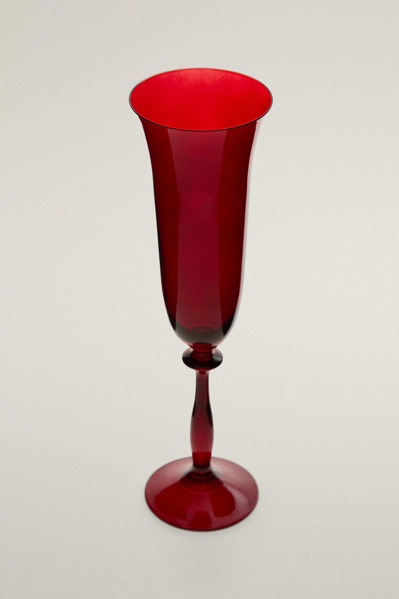 CHRISTMAS FLUTE GLASS — Red