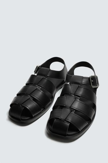 BUCKLED CAGE SANDALS - Black by Zara - Image 1