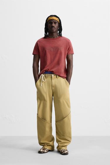WASHED RELIEF T-SHIRT - Red by Zara