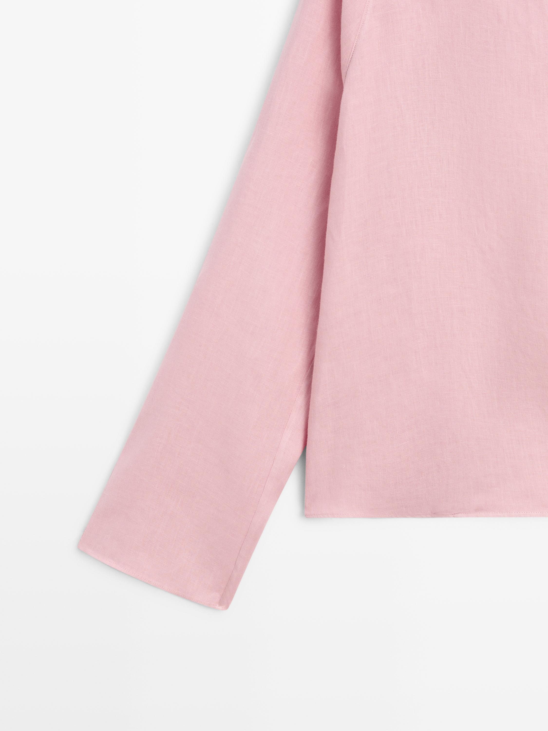 Blouse fluide croisée ample en lin