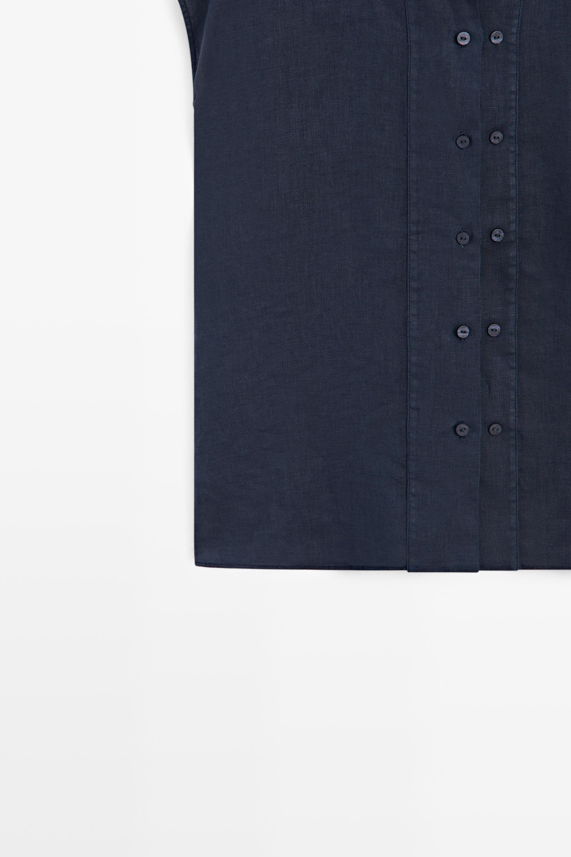 Chemise fluide à boutons 100 % lin