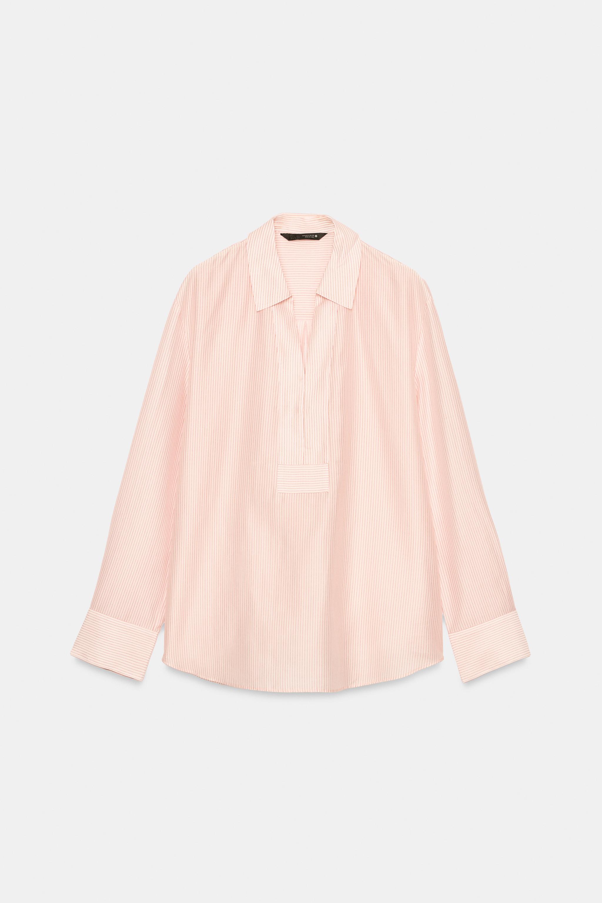 Zara ZW COLLECTION ÇİZGİLİ GÖMLEK görsel 5