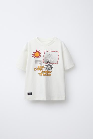 T-SHIRT MET PRINT - Gebroken wit van Zara - Afbeelding 0