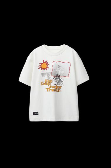 Zara PRINTED T-SHIRT - Oyster-white - Image 0
