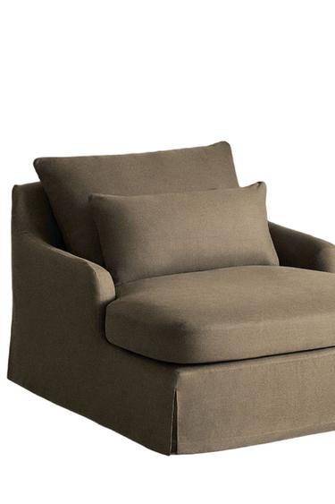 غلاف كتان للأريكة LOVESEAT 01 - رمادي الخاص بـ Zara