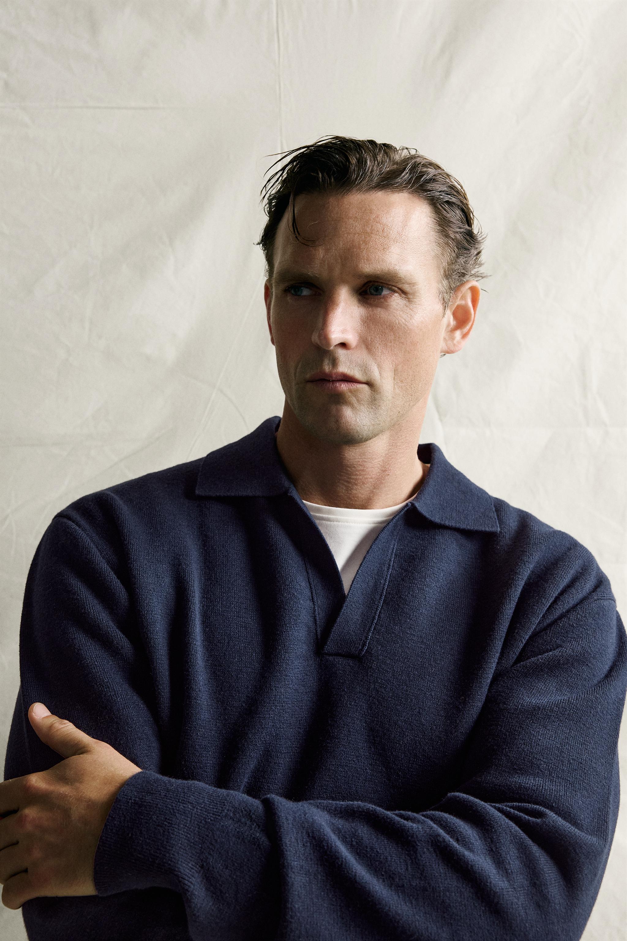 COTTON-WOOL COMPACT KNIT POLO