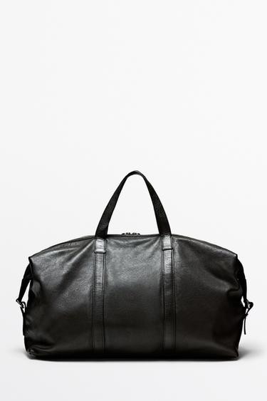 Zara Nappa leather sport bag - Khaki - Image 0