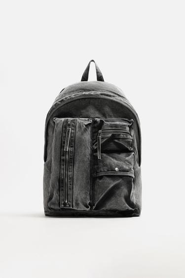 MOCHILA DENIM EFECTO LAVADO - Negro de Zara