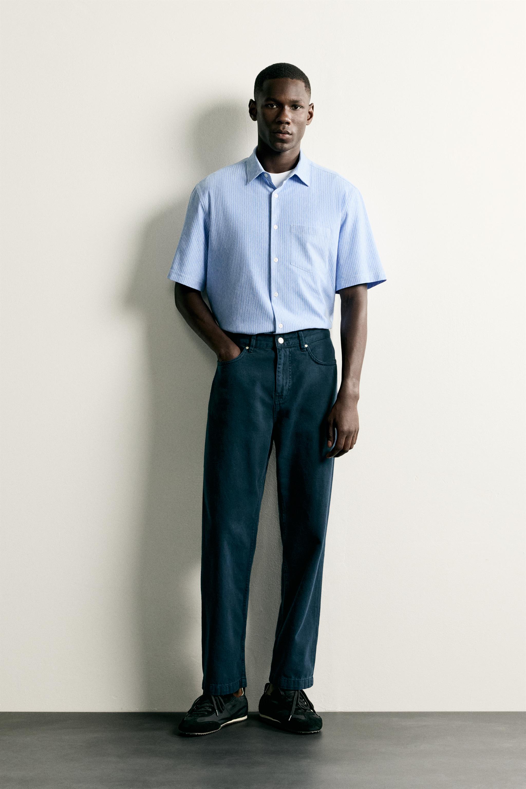 COMFORT REGULAR FIT SHIRT - White / Navy | ZARA United States