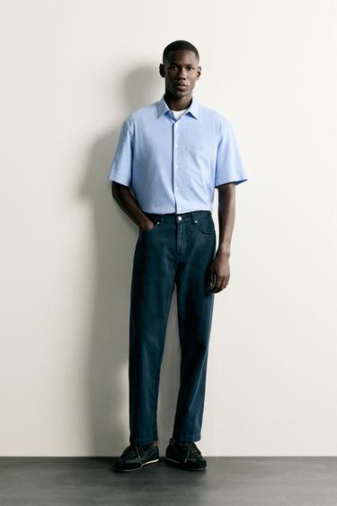 COMFORT-HEMD IM REGULAR FIT - Weiß / Marineblau von Zara