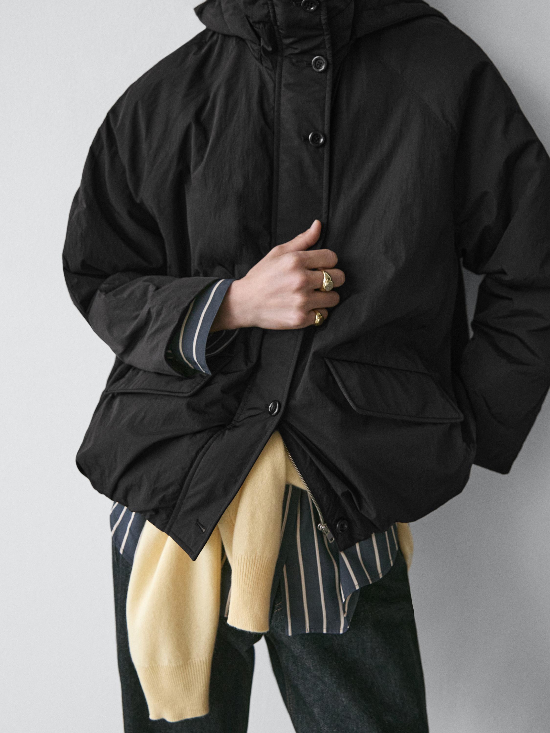 Parka longue en tissu technique