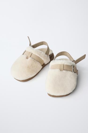 FAUX SHEARLING CLOGS - Ecru White by Zara - Image 2