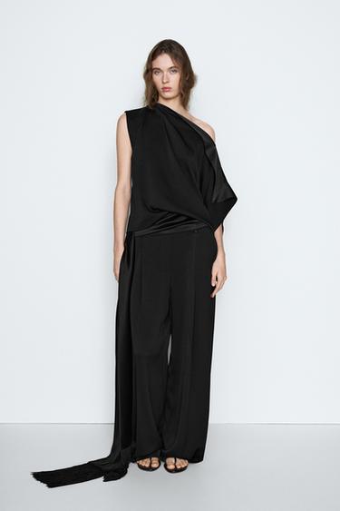 Pantalón ancho fluido - STUDIO - Negro de Zara - Imagen 0