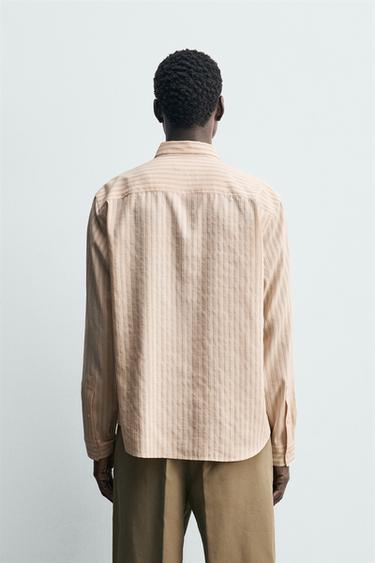 CHEMISE RELAXED FIT À RAYURES - Rose pastel de Zara - Image 2