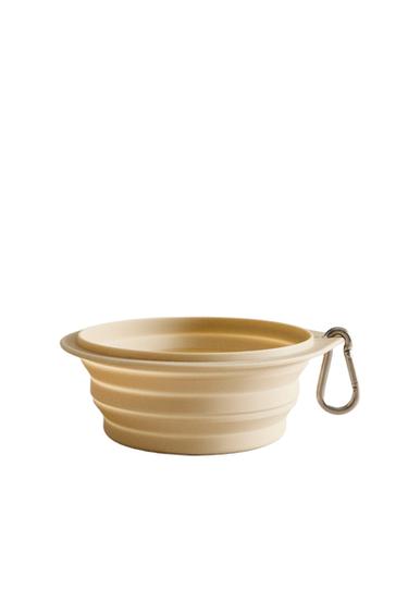 FOLDABLE SILICONE PET FOOD BOWL - Ecru by Zara