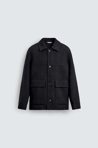 CHAQUETÓN REGULAR FIT BOLSILLOS - Marino de Zara