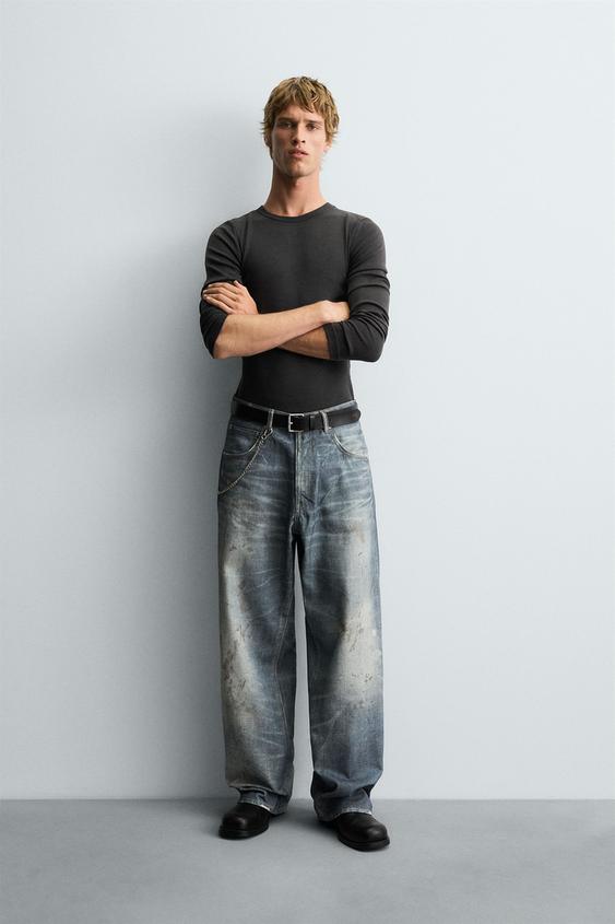 PRINTED BAGGY FIT JEANS