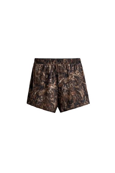 RUNNING SHORTS WITH TREE PRINT - Oranges by Zara