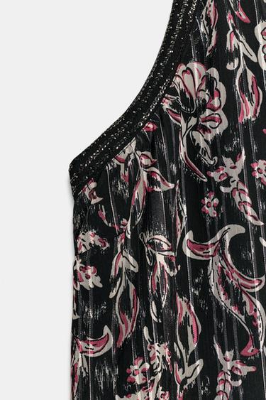 HALTER SEQUIN PRINT TOP WITH METALLIC THREAD - Multicoloured by Zara - Image 2