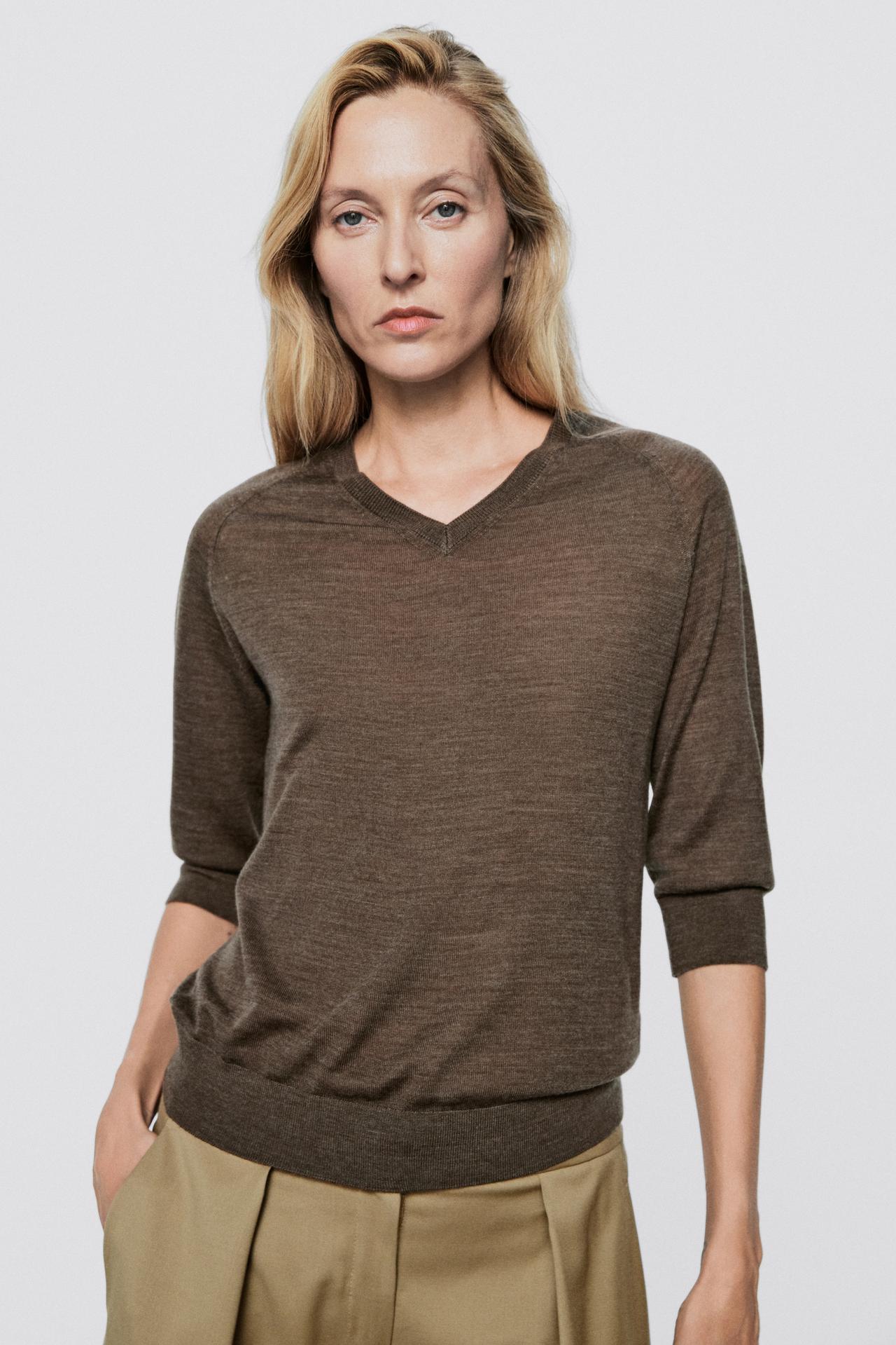 100% wool knit sweater - LIMITED EDITION — Brown