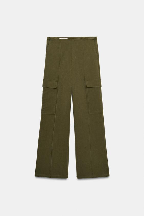 PANTALÓN CARGO RECTO - Verde de Zara - Imagen 0