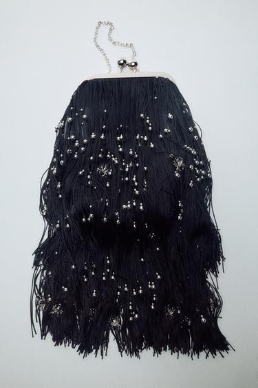 BEADED HANDBAG — Black 1