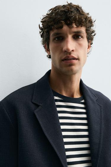 BLAZER REGULAR FIT STRUCTURÉ - Bleu marine de Zara - Image 5