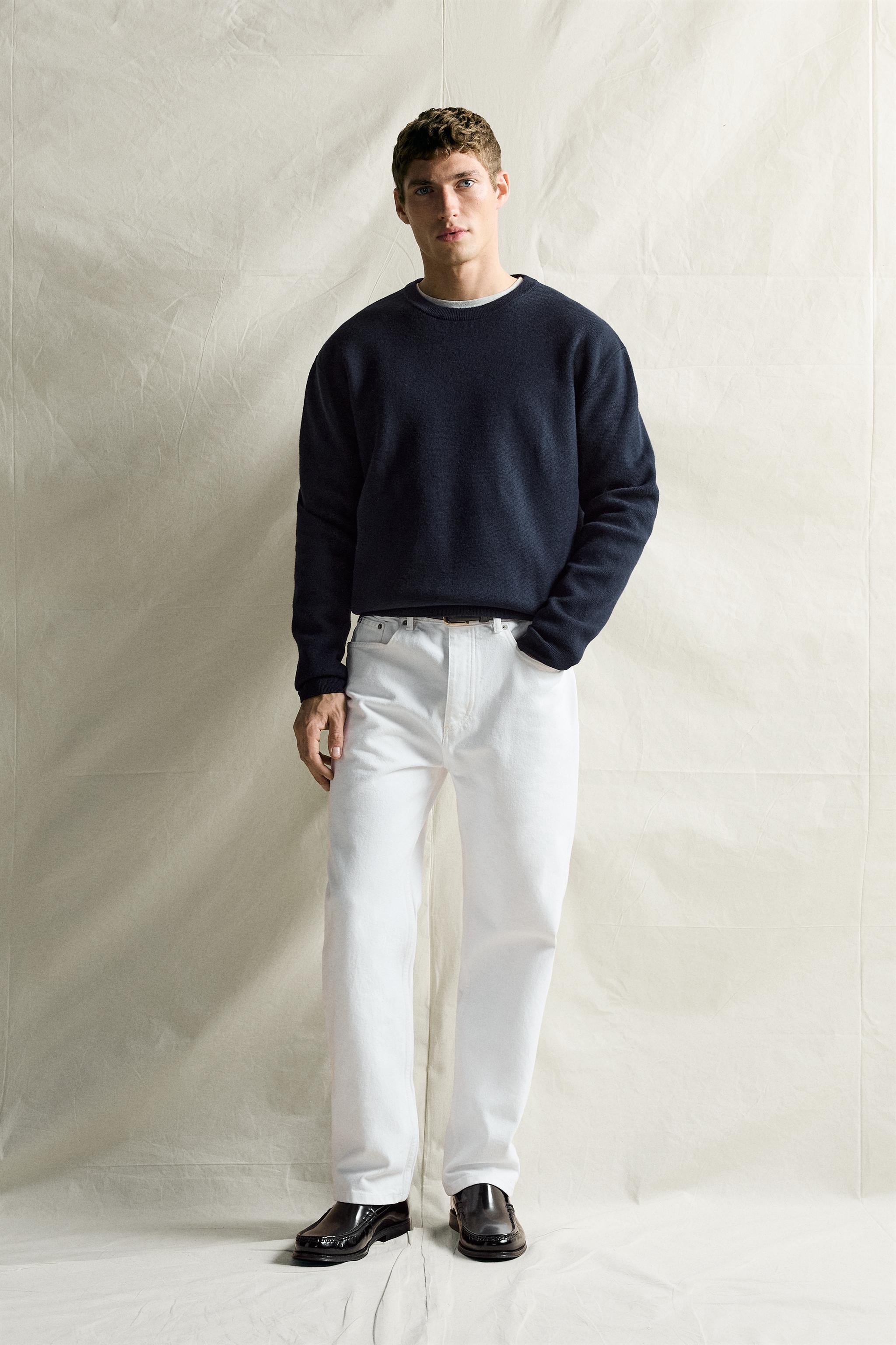 COTTON-WOOL COMPACT-KNIT JUMPER
