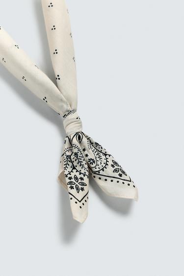BANDANA IMPRIMÉ PAISLEY - Écru de Zara - Image 4