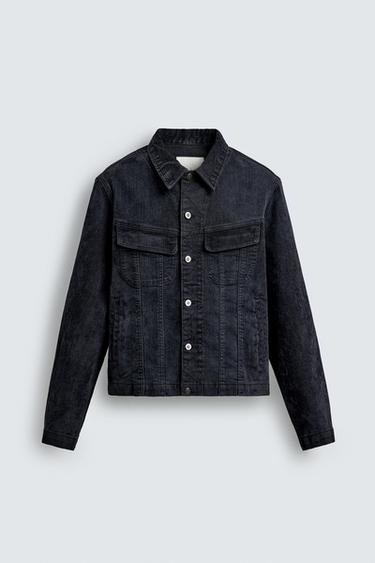 CROPPED FIT CORDUROY JACKET - Blue by Zara