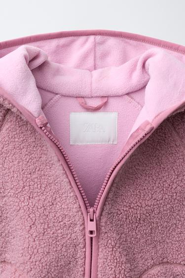 VESTE EFFET MOUTON À CAPUCHE - Rose de Zara - Image 6