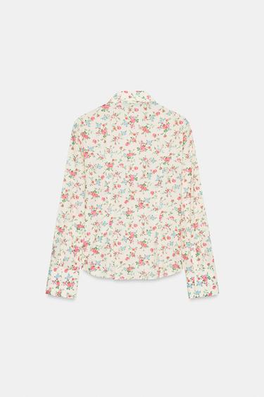 RUFFLED FLORAL PRINT SHIRT - only one by Zara - Image 3