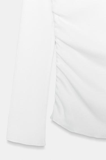 HAUT BUSTIER FRONCES - Blanc cassé de Zara - Image 6