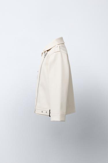 FAUX LEATHER JACKET - Ecru by Zara - Image 2