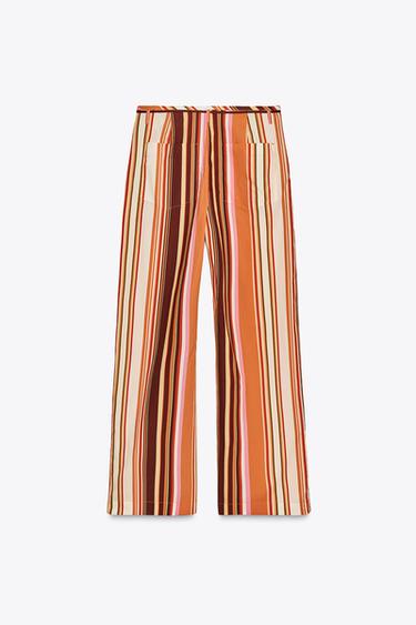 STRIPED FLARE TROUSERS ZW COLLECTION - Multicoloured by Zara - Image 7