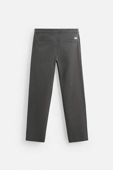 SLIM FIT CHINO TROUSERS - Dark grey by Zara