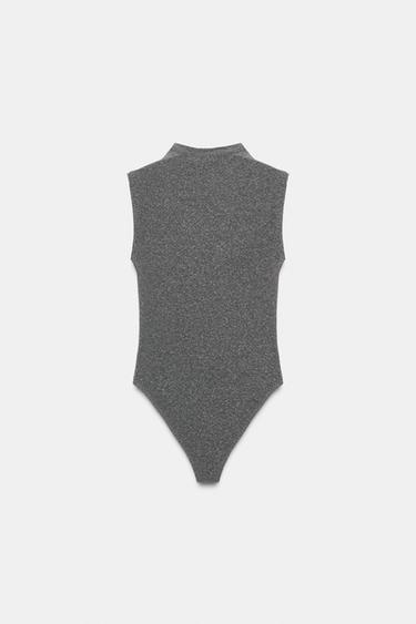 SOFT HIGH NECK BODYSUIT - Dark grey by Zara