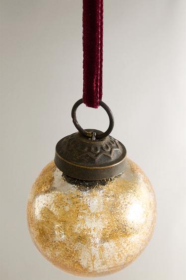 SET OF MINI BAUBLE CHRISTMAS TREE DECORATIONS (SET OF 3) - Golden by Zara - Image 2