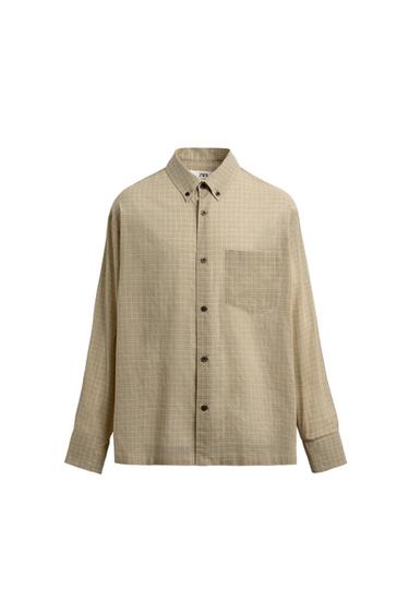 قميص كاروهات إصدار محدود - Ecru/Yellow by Zara