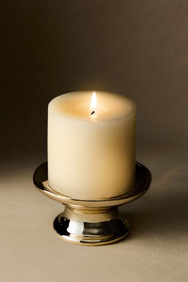 CHRISTMAS PORCELAIN CANDLE HOLDER — Golden 1