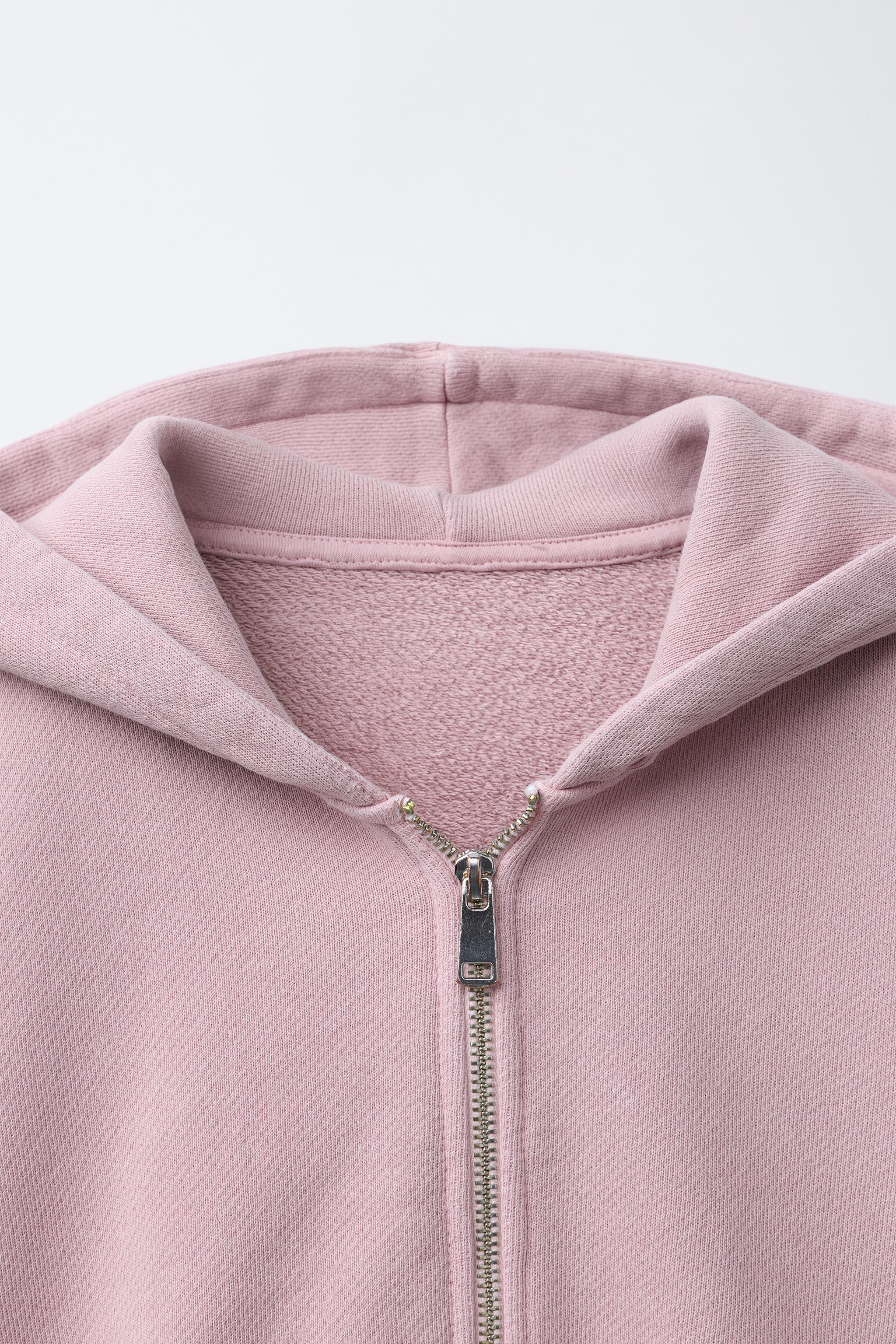 GARMENT DYED HOODIE - Pink | ZARA India